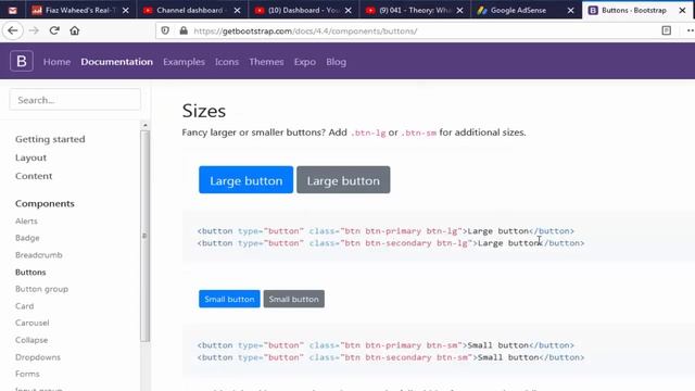 Buttons in Bootstrap,Lec-25|Bootstrap 4 tutorials for beginners in Urdu/Hindi| смотреть онлайн