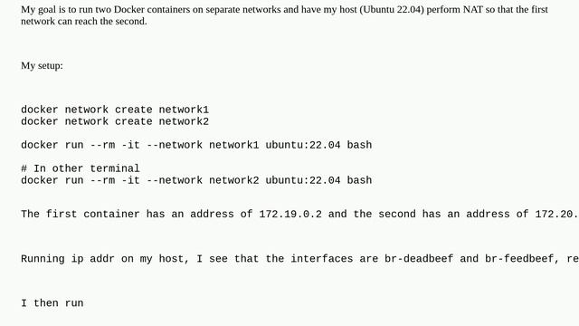Unix: Set up NAT between Docker networks смотреть онлайн