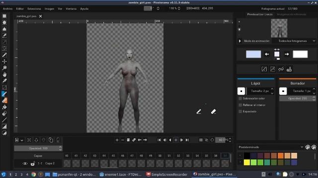 Pre-Rendered Zombie Girl animated in Pixelorama: From The Deep Web Zero смотреть онлайн
