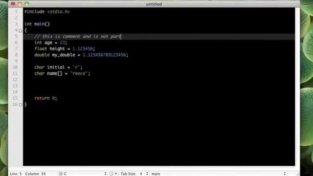ANSI C Tutorial Ep.2 (Part 1) Datatypes & Commenting code смотреть онлайн