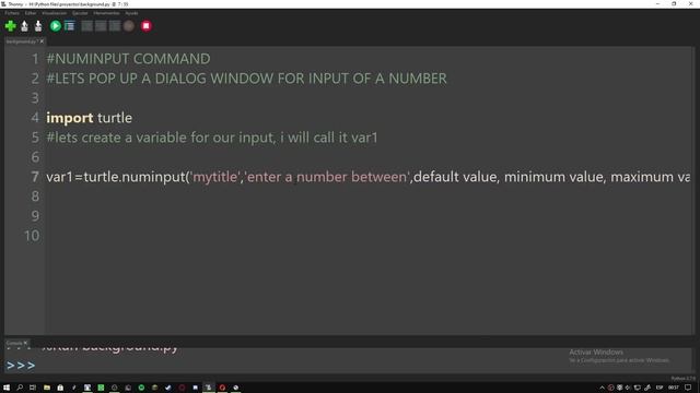 Python Turtle Graphics 19 # Numinput Command смотреть онлайн