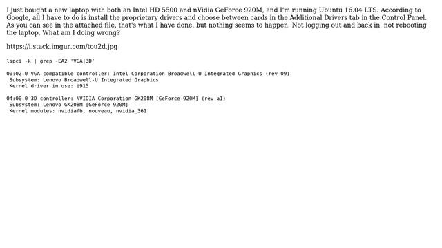 Switch between Intel & nVidia cards ubuntu 16.04 смотреть онлайн