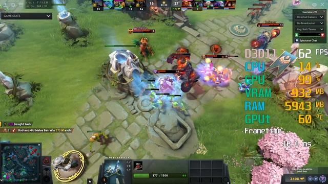 GeForce GT 1030 -- AMD Ryzen 5 3600 -- Dota 2 FPS Test смотреть онлайн