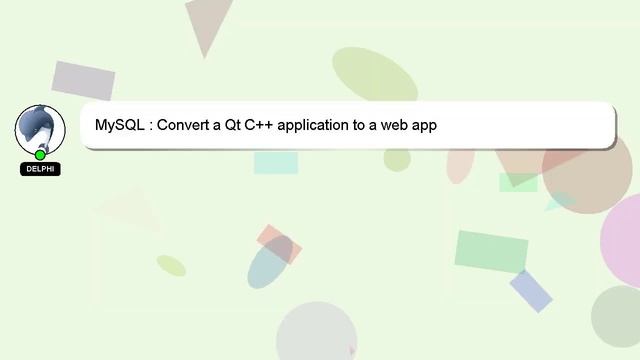 MySQL : Convert a Qt C++ application to a web app смотреть онлайн