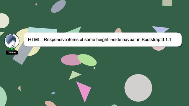 HTML : Responsive items of same height inside navbar in Bootstrap 3.1.1 смотреть онлайн