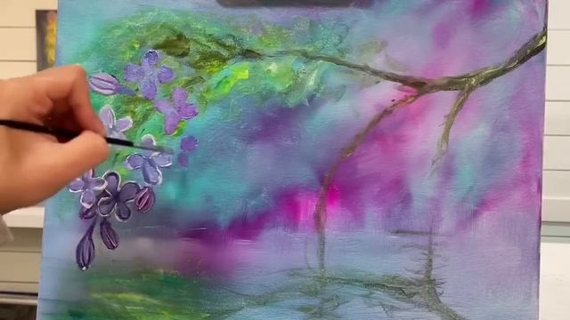 How To Paint Lilac | acrylic Painting Tutorial смотреть онлайн