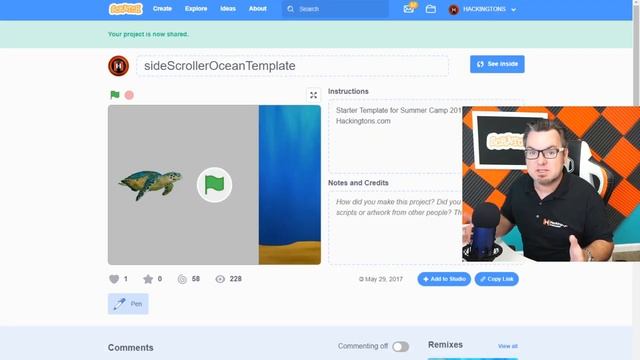 Where is the share button? | How to share a Scratch video game смотреть онлайн
