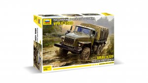 Российский армейский грузовик Урал-4320 от компании Звезда в масштабе 1:72