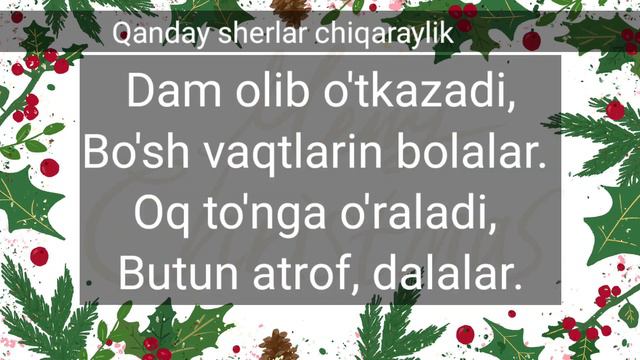 QISH FASLI HAQIDA SHER. BOLALAR UCHUN SHERLAR. YANGI YIL HAQIDA SHERLAR. QISH. DEKABR.