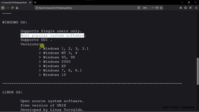 WINDOWS OS vs. LINUX OS || OS || TOP 7 FOR TOPPERS смотреть онлайн