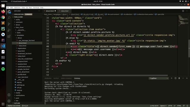 Django OnlyFans Clone - Direct messages loading the messages | 27 смотреть онлайн