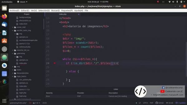 Galería de imágenes con HTML, PHP y CSS