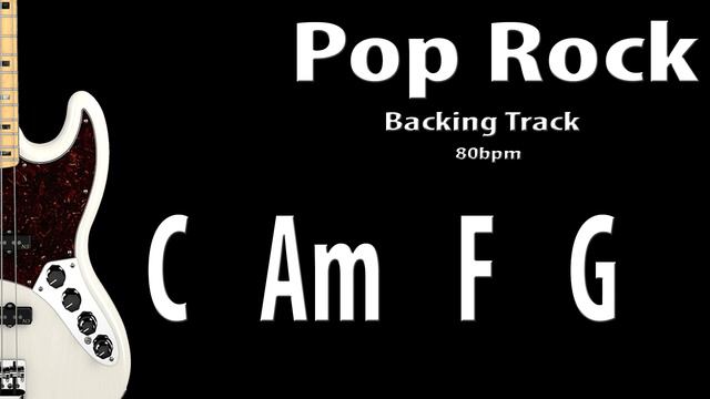 Backing Track  C Major Key (C Am F G)  Pop Rock 80bpm