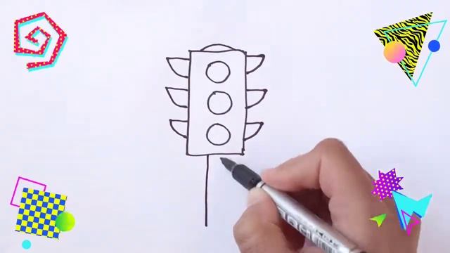 draw traffic lights for children, балдар үчүн светофор тартуу, disegnare semafori per i bambini. смотреть онлайн