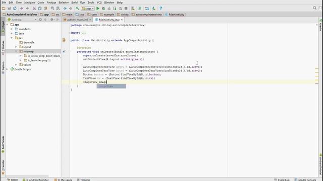 AutoCompleteTextView in Android Studio смотреть онлайн
