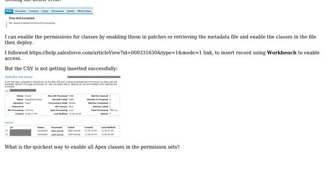 Salesforce: Time limit exceeded while enabling all Apex classes in permission set смотреть онлайн