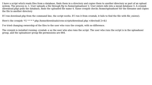 DevOps & SysAdmins: PHP file_exists works from command line but not from cron (2 Solutions!!) смотреть онлайн