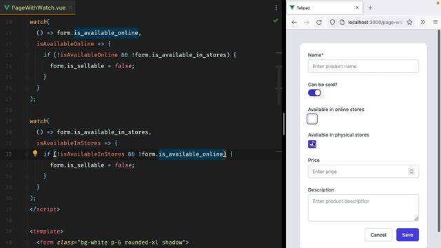 Vue watch multiple values and act on their changes смотреть онлайн