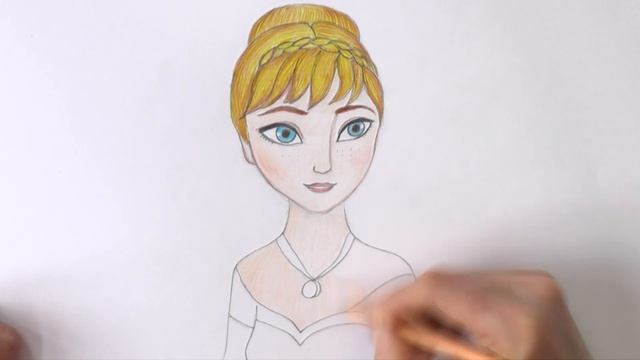 Как нарисовать Анну из мультфильма Холодное сердце. Anna from Frozen- Painting | Art School смотреть онлайн
