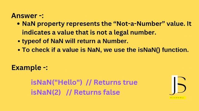 10.What is NaN property in JavaScript?NaN property #javascript #javascriptinterview смотреть онлайн