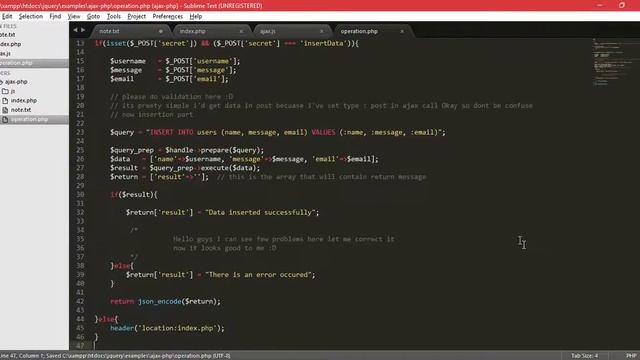 Insert data with pdo+ajax+jquery in php part-10 смотреть онлайн