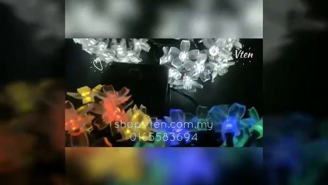 Waterproof 50LED Solar Peach Flower LED String Light смотреть онлайн