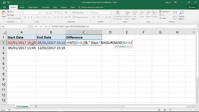 Excel Formula for Time Elapsed in Days, Hours and Minutes смотреть онлайн