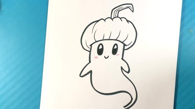 EASY How to Draw GHOST with PUMPKIN HAT - Halloween Art смотреть онлайн
