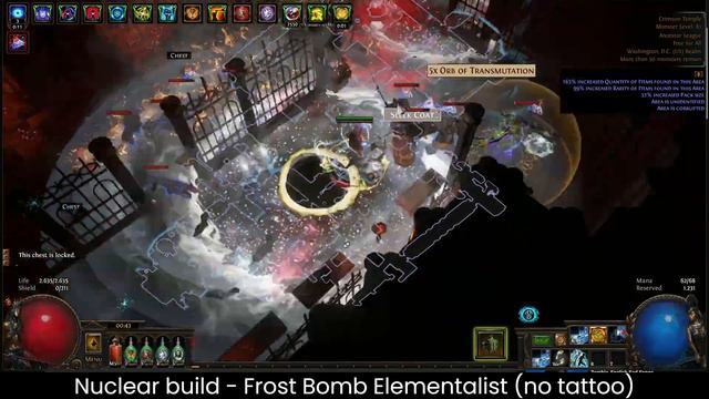 Nuclear build Showcase - Frost Bomb Elementalist (no tattoo) - Path of Exile 3.23 смотреть онлайн
