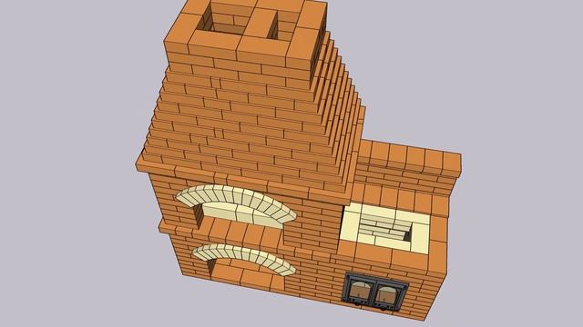 Барбекю с кухонной плитой, проект 3D смотреть онлайн