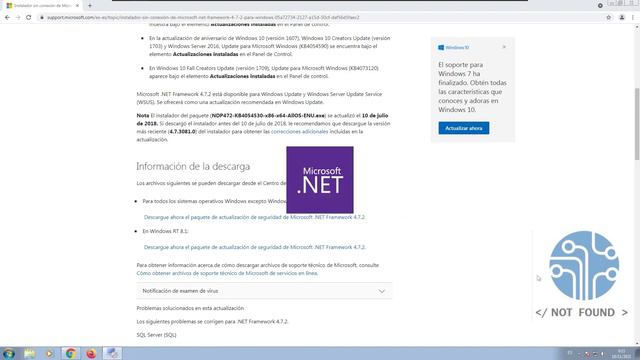 Instalacion Netframework 4.7.2 - Solucion Error Windows 7 смотреть онлайн