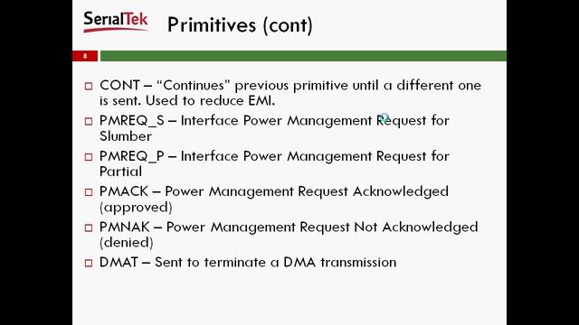 SerialTek's SAS/SATA Basics - SATA Speed Negotiation, Primitives, Power Management & Frames смотреть онлайн