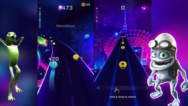 Alien Dance? VS Crazy Frog ? - Dancing Road: Color Ball Run! смотреть онлайн