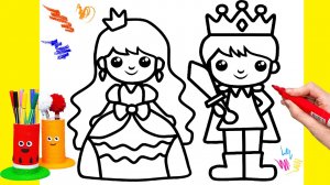 Как нарисовать принца и принцессу для  детей
