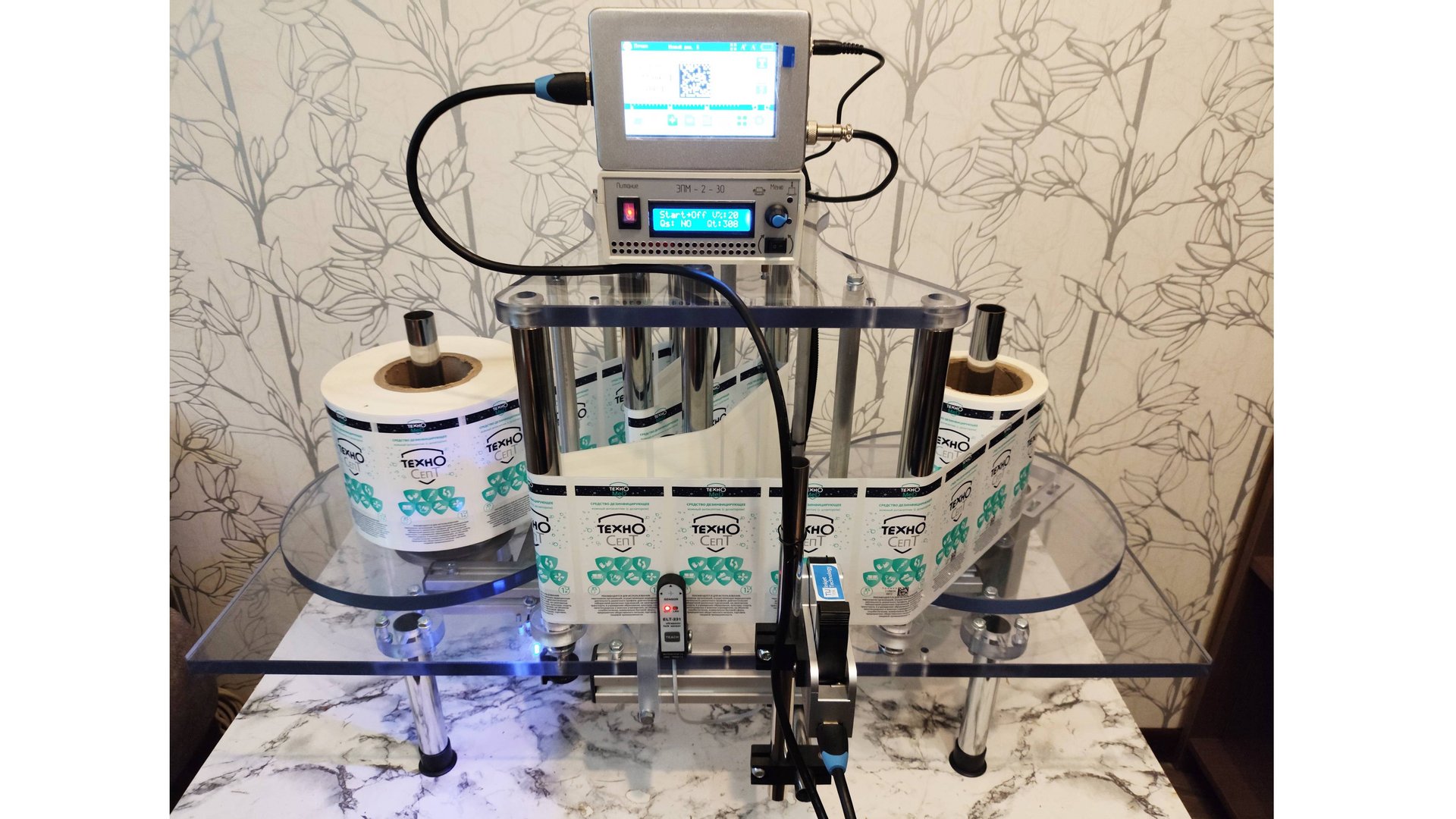 Перемотчик этикеток с маркиратором (датетером, принтером)