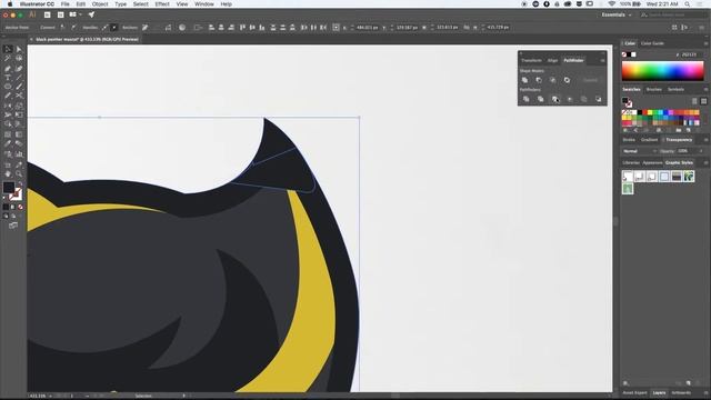 Illustrator Tutorial: Black Panther Mascot Design Process смотреть онлайн