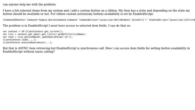 Sharepoint: How get item in CommandUIHandler EnabledScript use javascript? смотреть онлайн