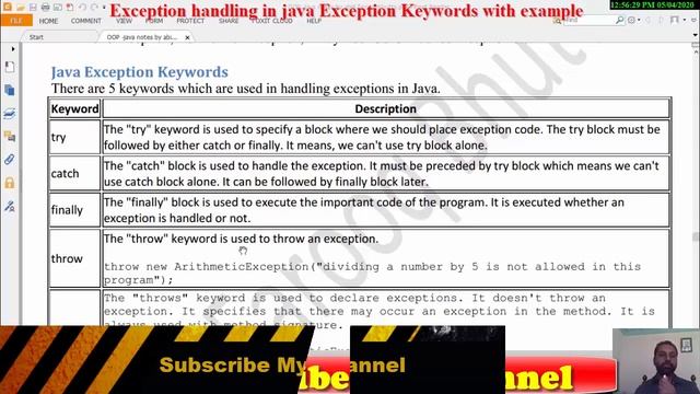Exception Handling in Java With Example | Exception Handling Keywords try catch throw block (Hindi) смотреть онлайн