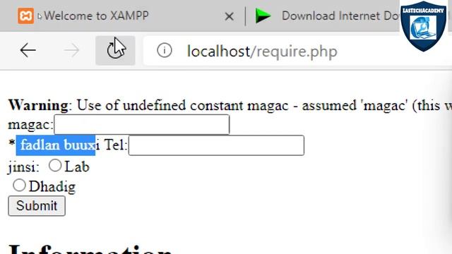 Lesson 13: PHP FORM REQUIRED смотреть онлайн
