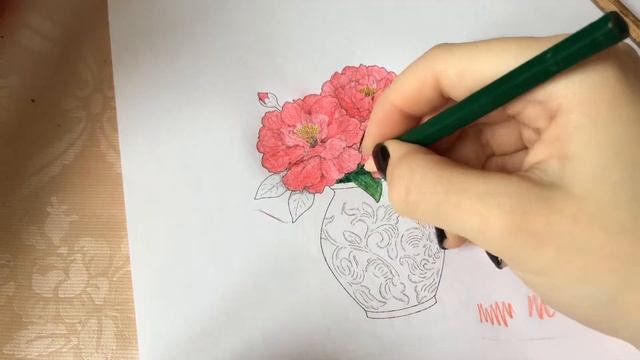 Рисуем вазу с гибискусами смотреть онлайн