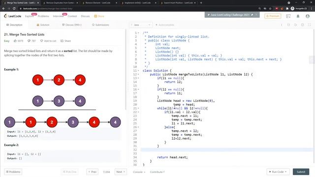 UNLISTED | LeetCode 21 | Java смотреть онлайн
