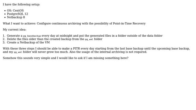 PostgreSQL Continuous Archiving & Point-in-Time Recovery in combination with netbackup смотреть онлайн