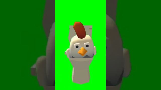 скибиди туалет чикен на зелёном фоне