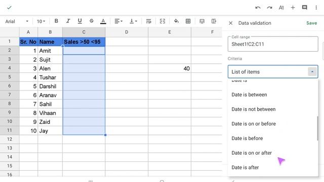 Mobile Excel मे Between Data Validation कैसे करें? | Excel Tutorials смотреть онлайн