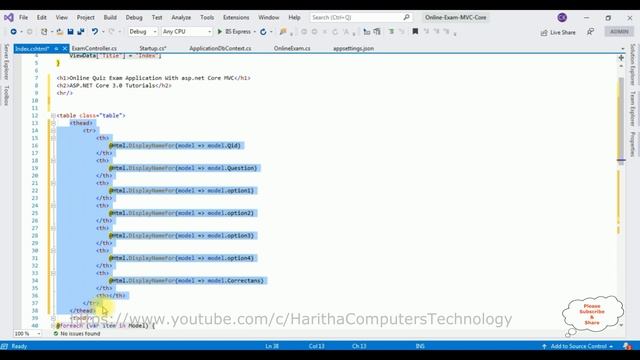 MVC ASP.NET CORE Online Internet Exam Quiz Application Visual Studio2019 смотреть онлайн