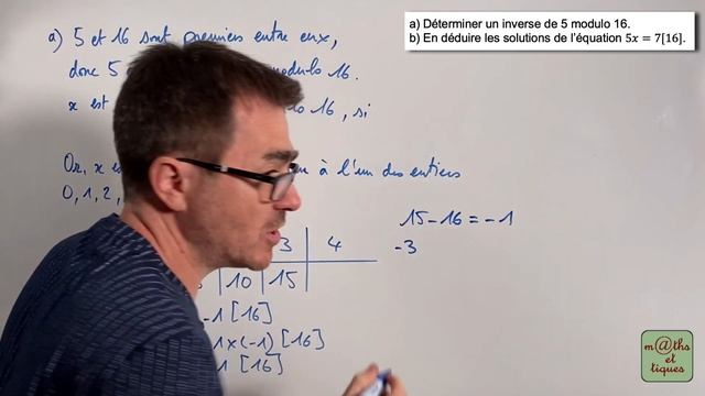 Déterminer un inverse modulo n - Terminale - Maths expertes смотреть онлайн