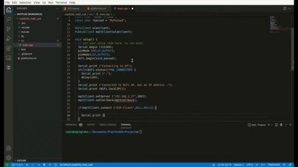 ESP8266 MQTT client using pubsubclient library and mosquitto MQTT broker