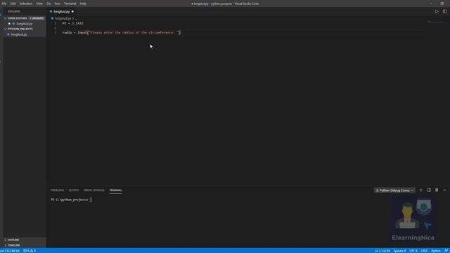 length of a circumference python visual studio code смотреть онлайн