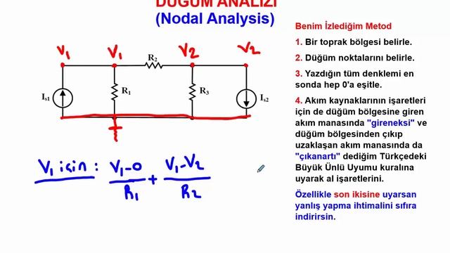 Devre Teorisi Ders 15 Düğüm Analiz Yöntemi Giriş (Nodal Analysis Introduction) смотреть онлайн