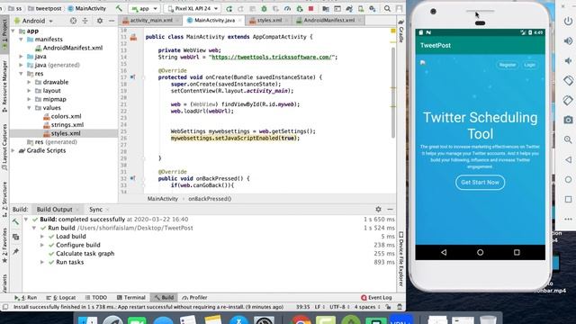 How to Remove Action Bar || Convert Website Into Android App Part 2 || Android Studio смотреть онлайн